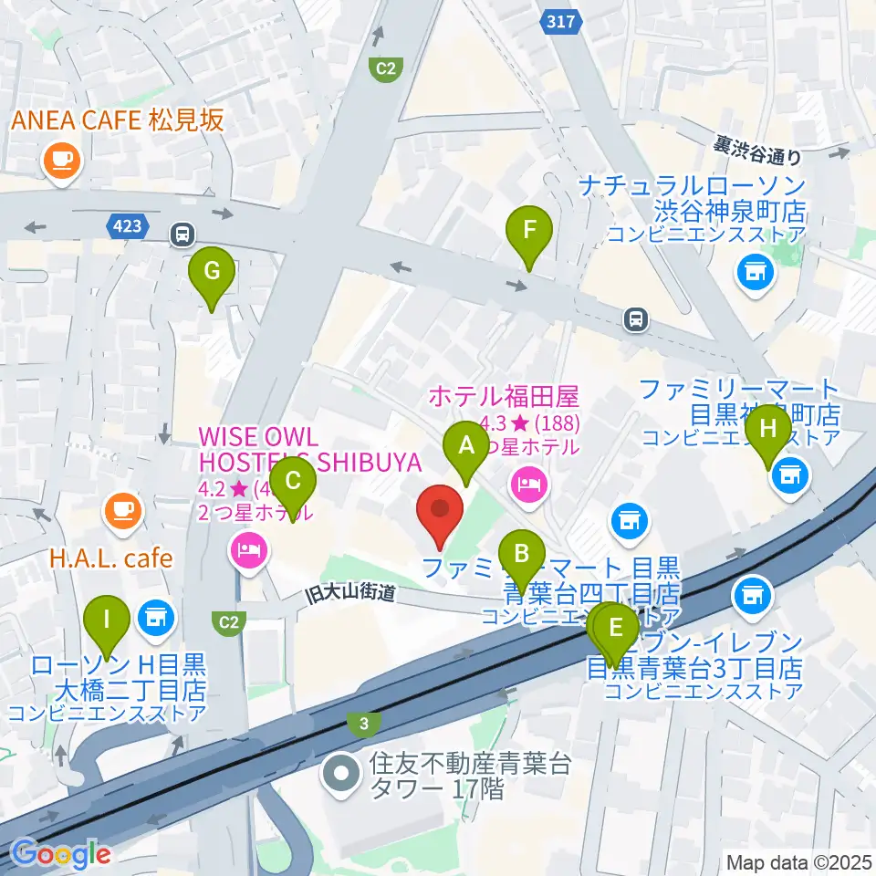 スタジオサンシャイン周辺の駐車場・コインパーキング一覧地図