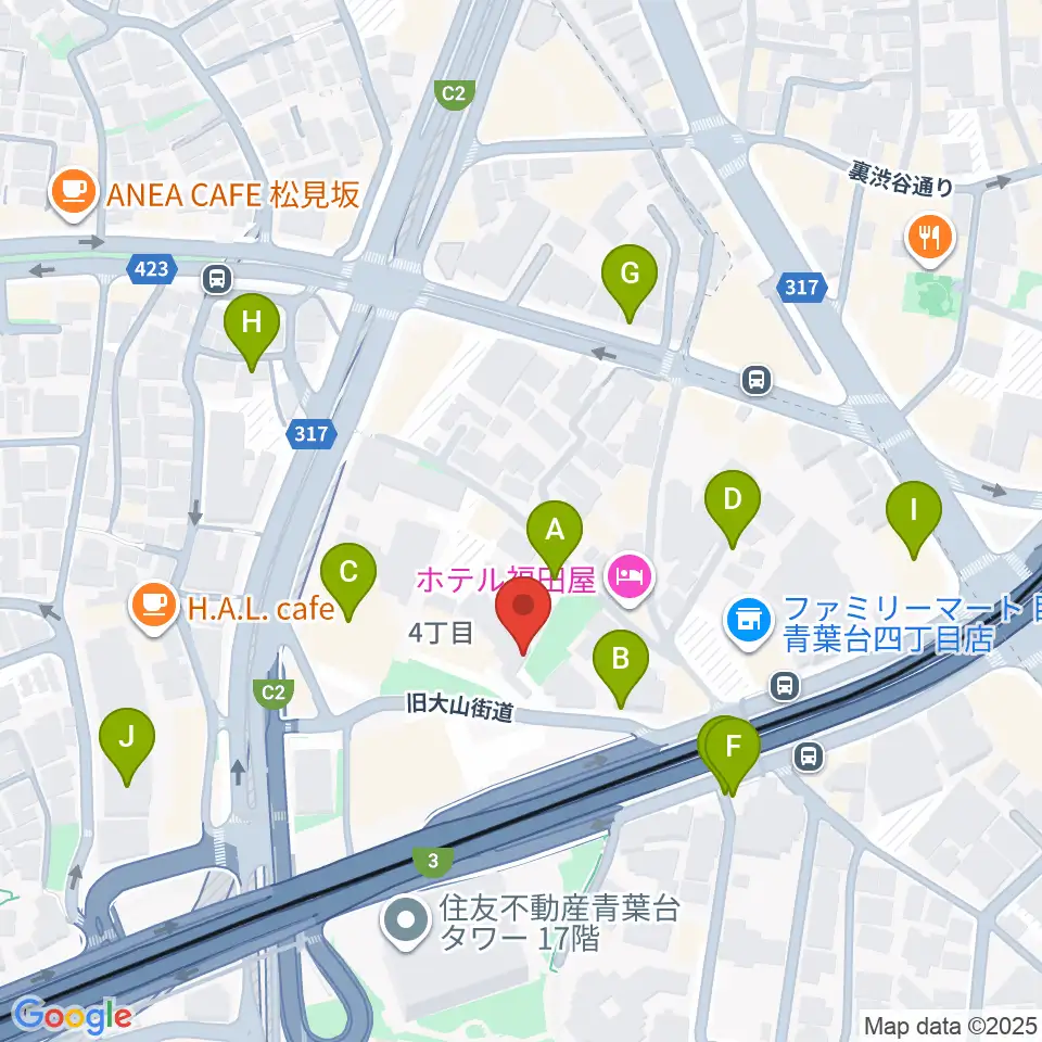 スタジオサンシャイン周辺の駐車場・コインパーキング一覧地図