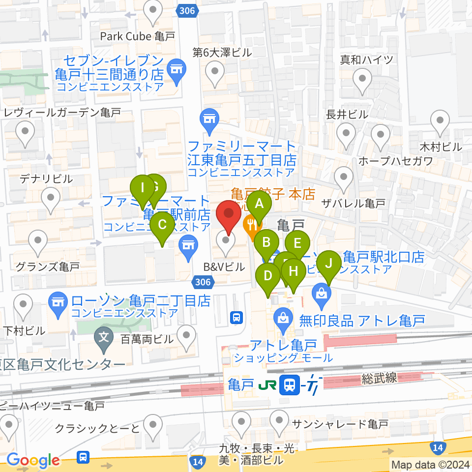 島村楽器 ミュージックサロン亀戸周辺の駐車場・コインパーキング一覧地図