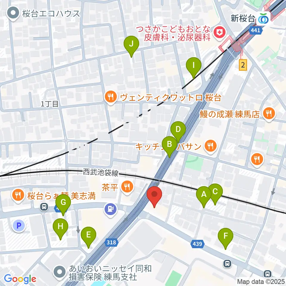江古田ストリングス周辺の駐車場・コインパーキング一覧地図