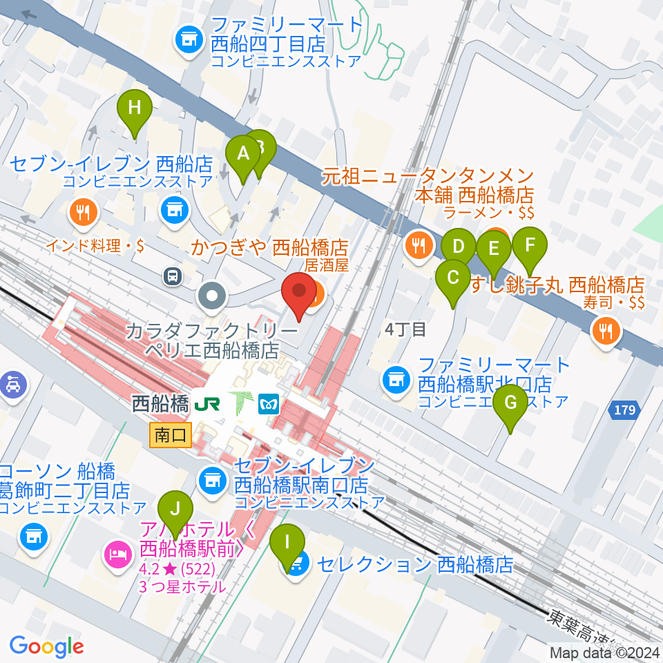 イトウミュージックサロン西船橋周辺の駐車場・コインパーキング一覧地図