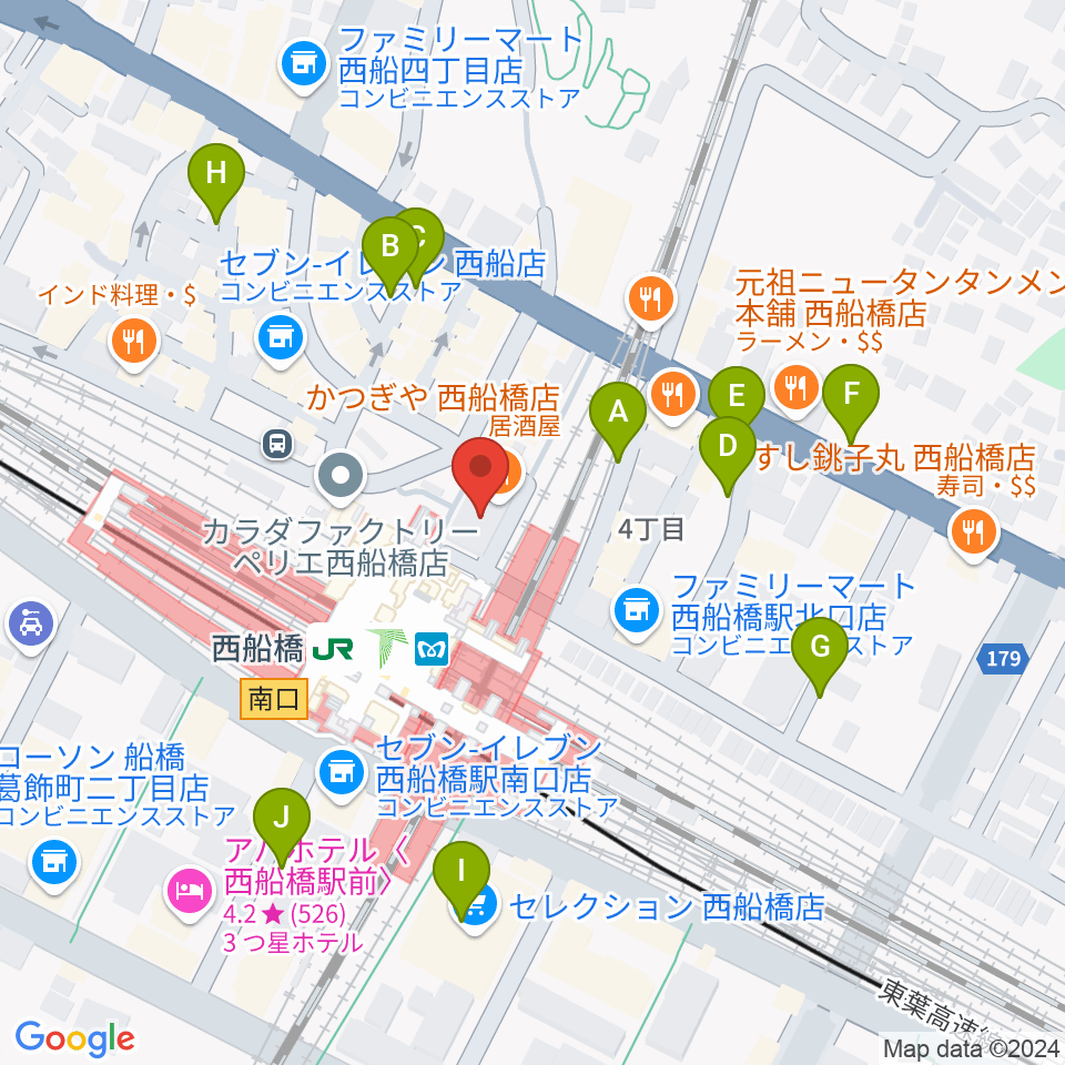 イトウミュージックサロン西船橋周辺の駐車場・コインパーキング一覧地図