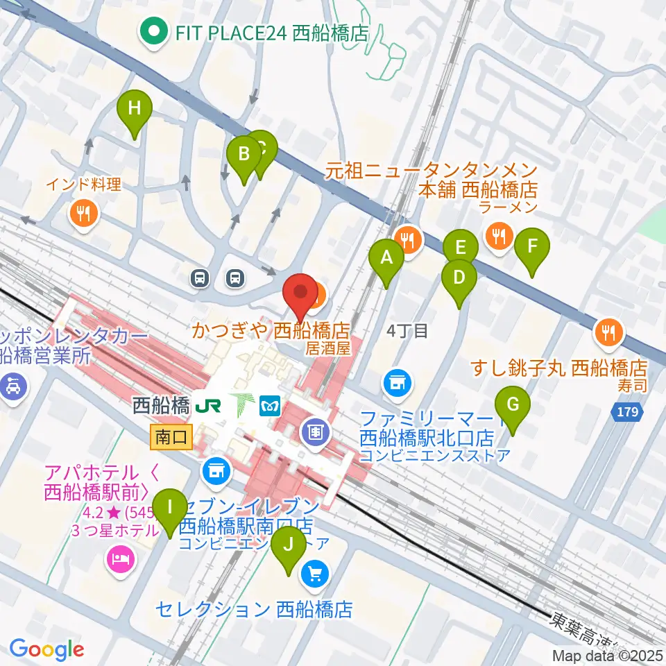 イトウミュージックサロン西船橋周辺の駐車場・コインパーキング一覧地図
