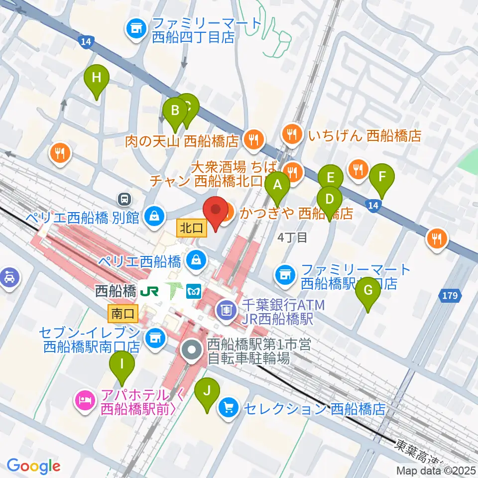 イトウミュージックサロン西船橋周辺の駐車場・コインパーキング一覧地図