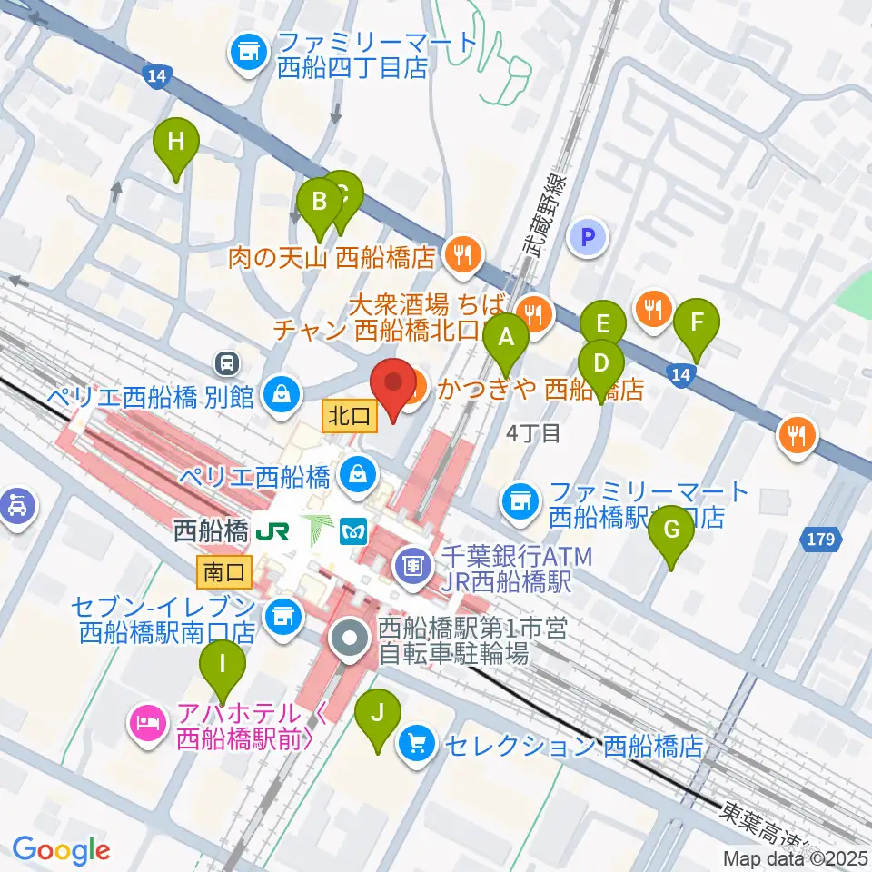 イトウミュージックサロン西船橋周辺の駐車場・コインパーキング一覧地図