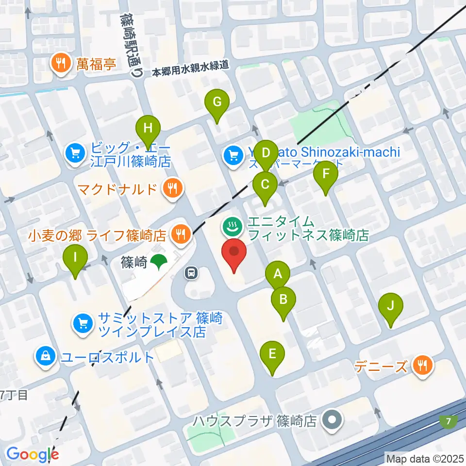島村楽器ミュージックサロン篠崎周辺の駐車場・コインパーキング一覧地図