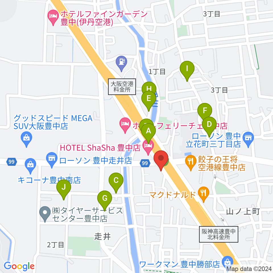 ギター工房トーンガレージ周辺の駐車場・コインパーキング一覧地図