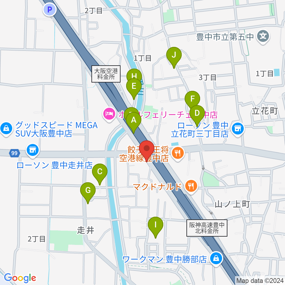 ギター工房トーンガレージ周辺の駐車場・コインパーキング一覧地図