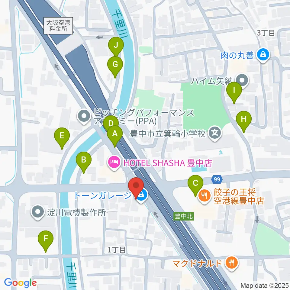 ギター工房トーンガレージ周辺の駐車場・コインパーキング一覧地図