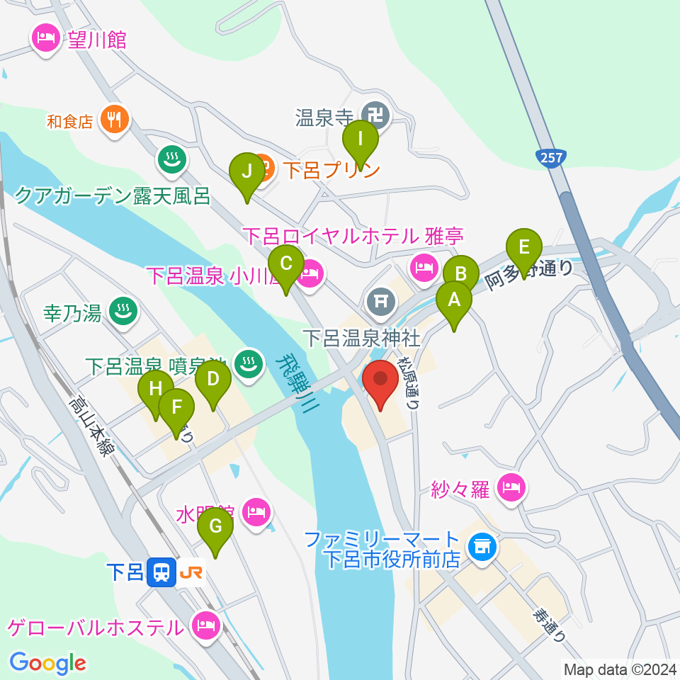 Coo's  クマザキ楽器周辺の駐車場・コインパーキング一覧地図