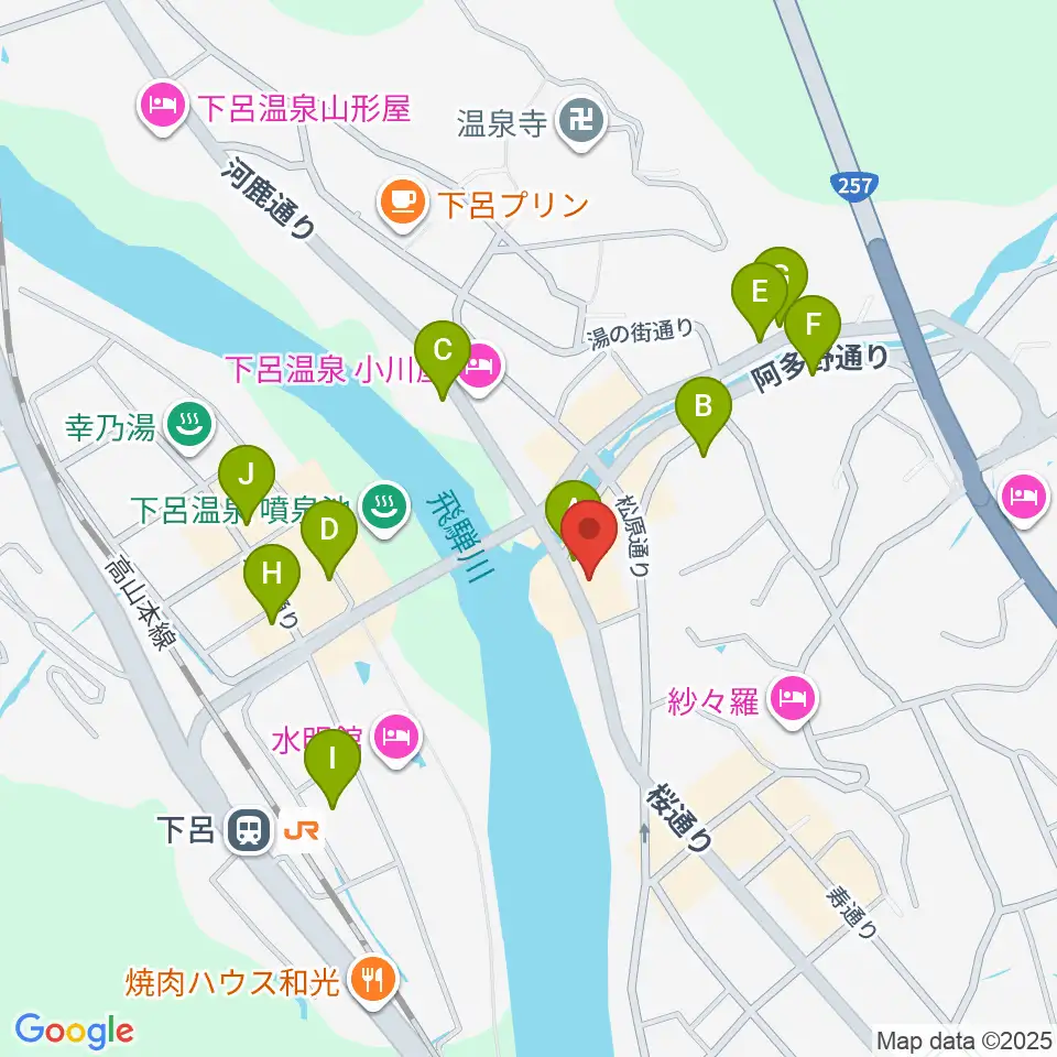 Coo's クマザキ楽器周辺の駐車場・コインパーキング一覧地図