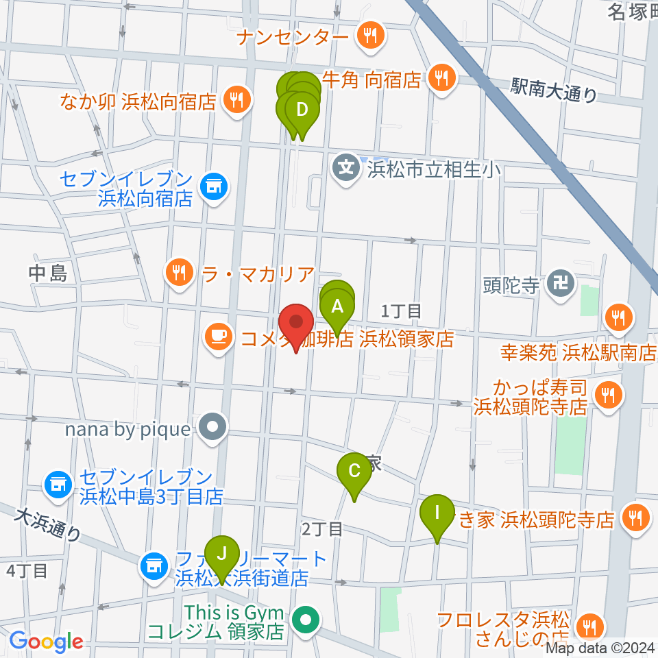 白羽楽器周辺の駐車場・コインパーキング一覧地図