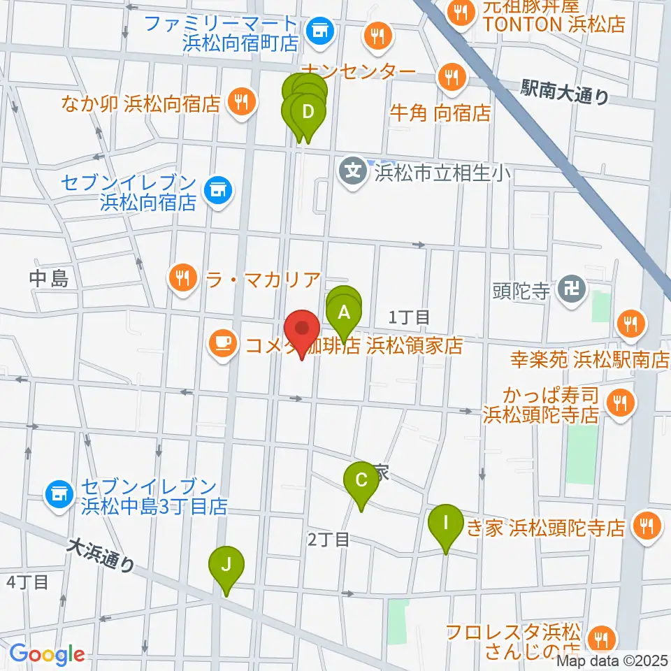 白羽楽器周辺の駐車場・コインパーキング一覧地図