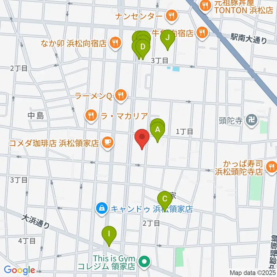 白羽楽器周辺の駐車場・コインパーキング一覧地図