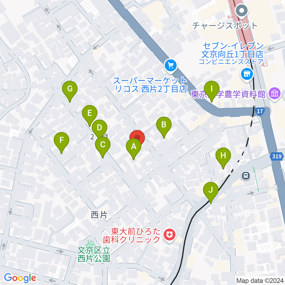 吉田真紀音楽教室周辺の駐車場・コインパーキング一覧地図