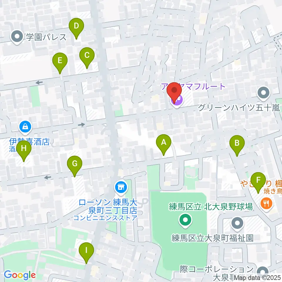 アキヤマフルート周辺の駐車場・コインパーキング一覧地図