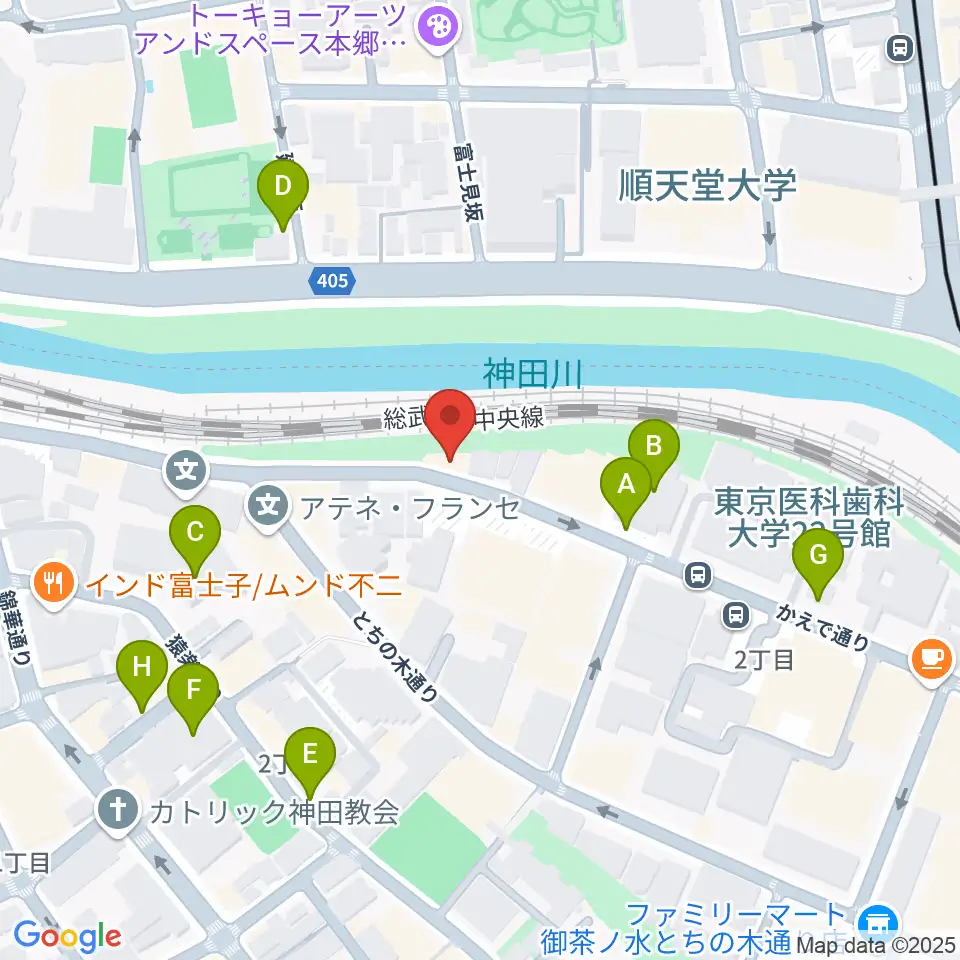 スズキ・メソードお茶の水センター教室周辺の駐車場・コインパーキング一覧地図