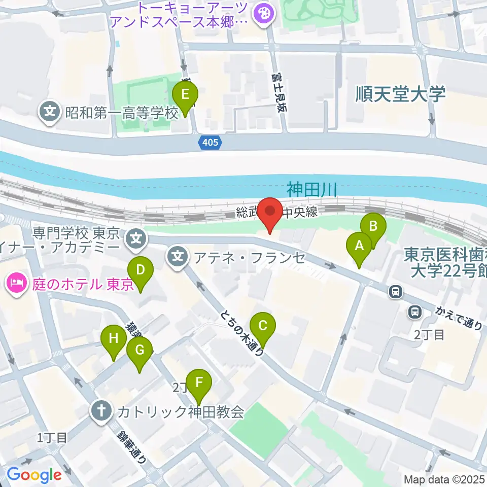 スズキ・メソードお茶の水センター教室周辺の駐車場・コインパーキング一覧地図