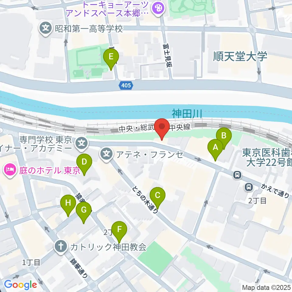 スズキ・メソードお茶の水センター教室周辺の駐車場・コインパーキング一覧地図