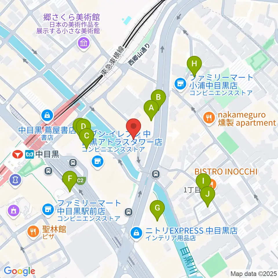 スズキ・メソード中目黒教室周辺の駐車場・コインパーキング一覧地図