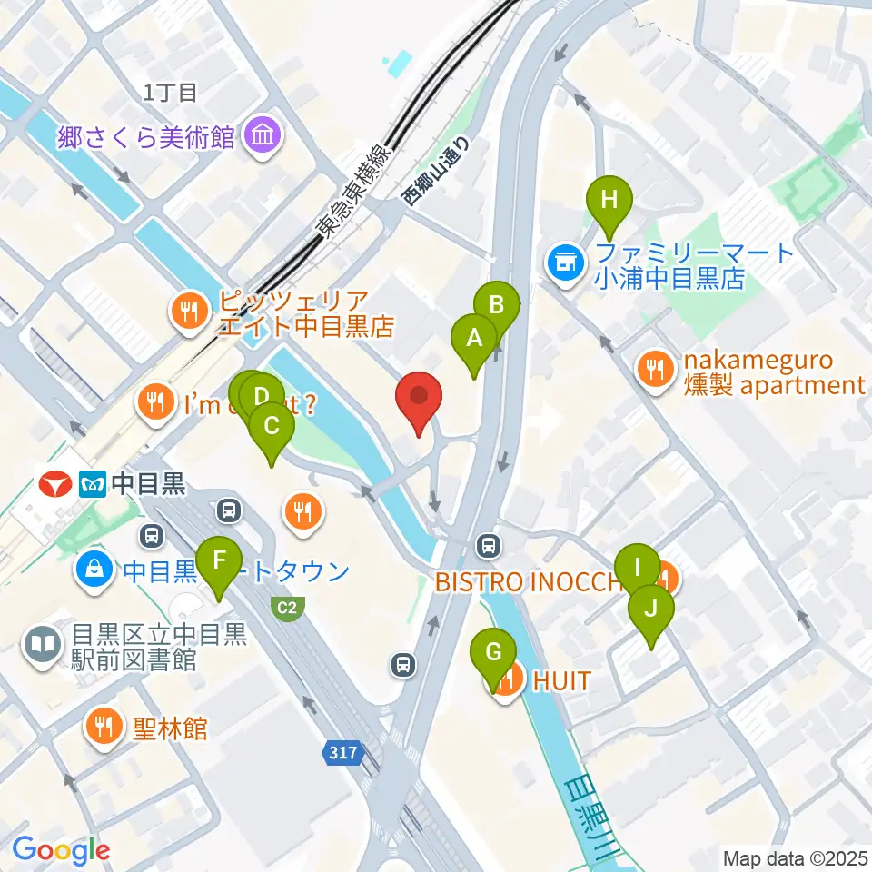 スズキ・メソード中目黒教室周辺の駐車場・コインパーキング一覧地図