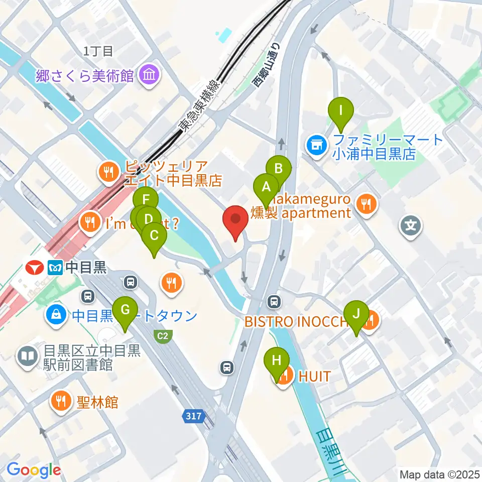 スズキ・メソード中目黒教室周辺の駐車場・コインパーキング一覧地図