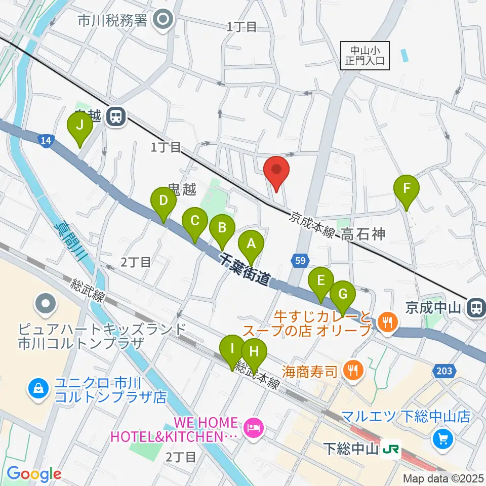 ベル音楽教室周辺の駐車場・コインパーキング一覧地図
