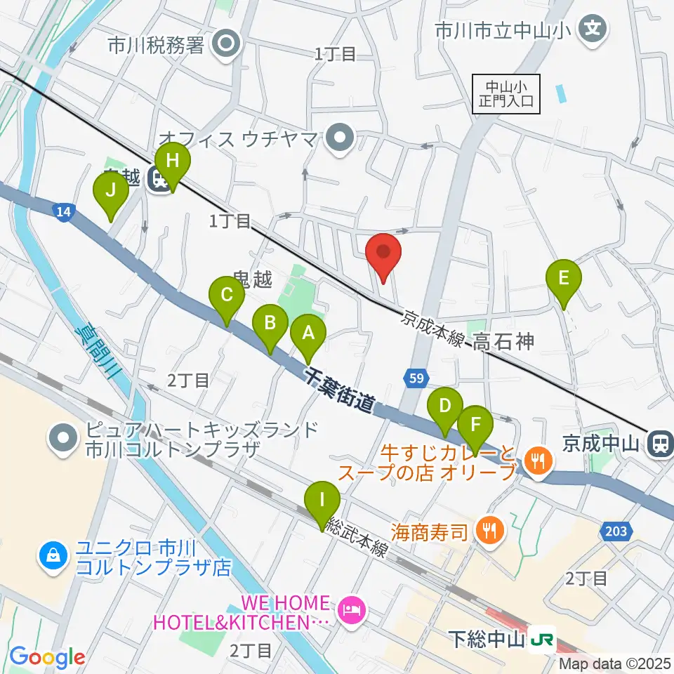 ベル音楽教室周辺の駐車場・コインパーキング一覧地図