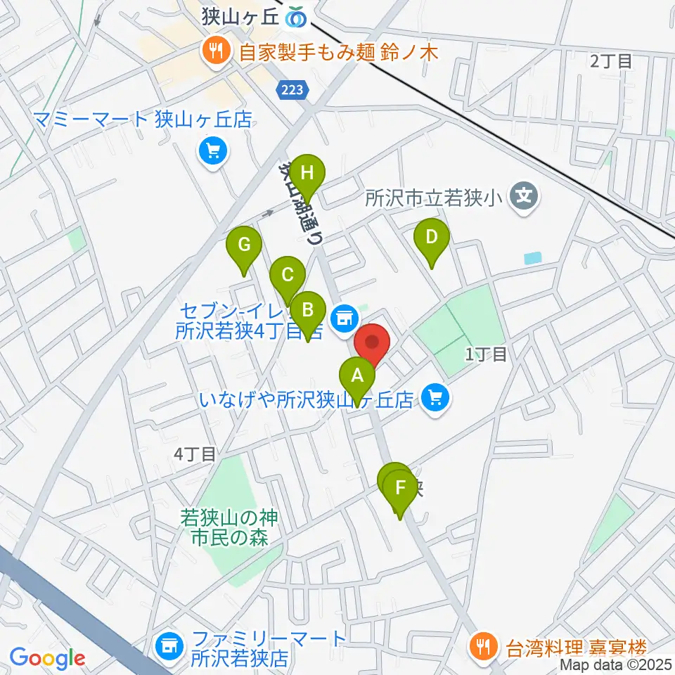 大久保ヴァイオリン工房周辺の駐車場・コインパーキング一覧地図