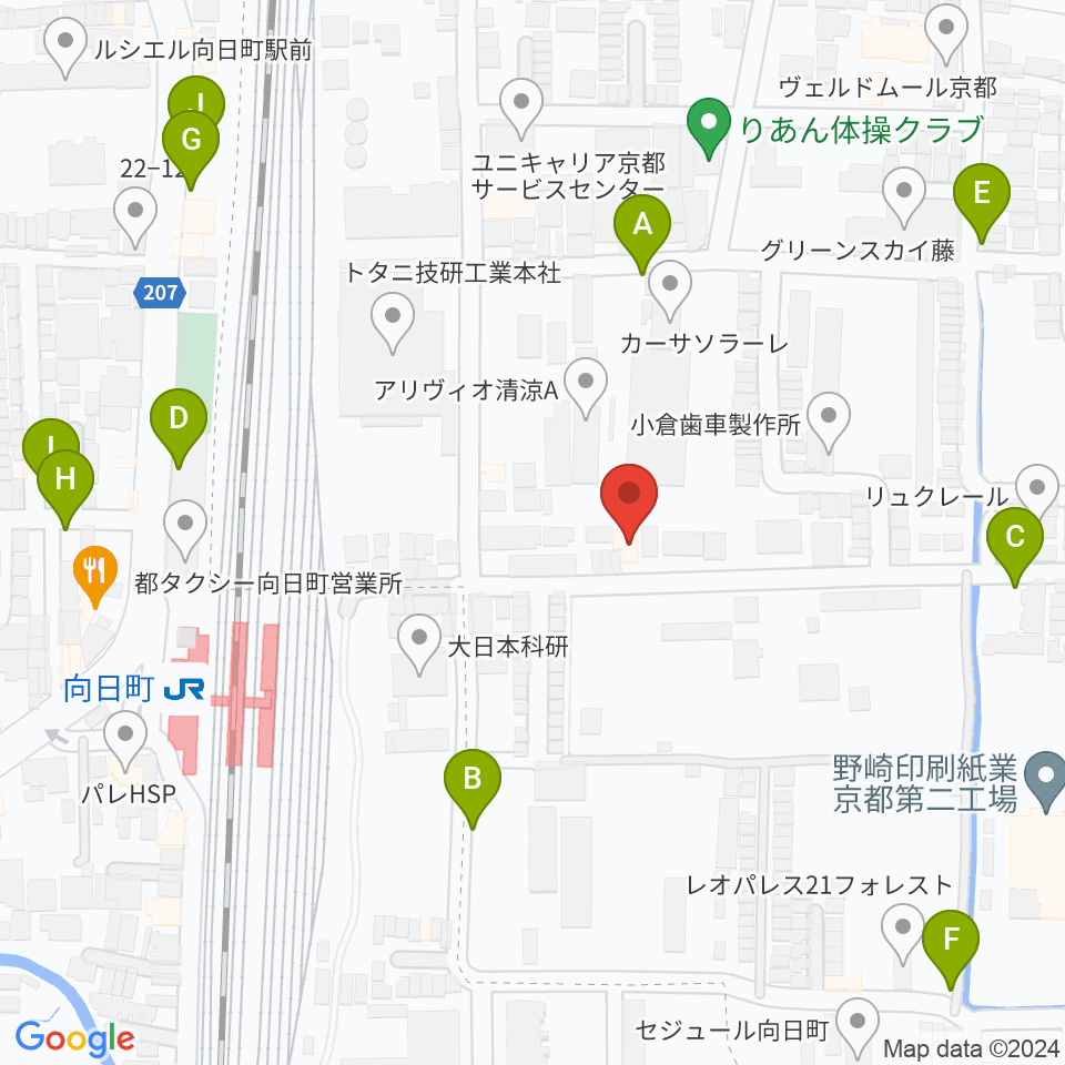 占部弦楽器製作所周辺の駐車場・コインパーキング一覧地図