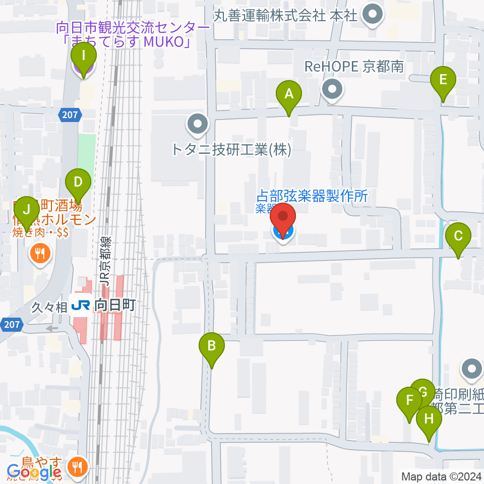 占部弦楽器製作所周辺の駐車場・コインパーキング一覧地図