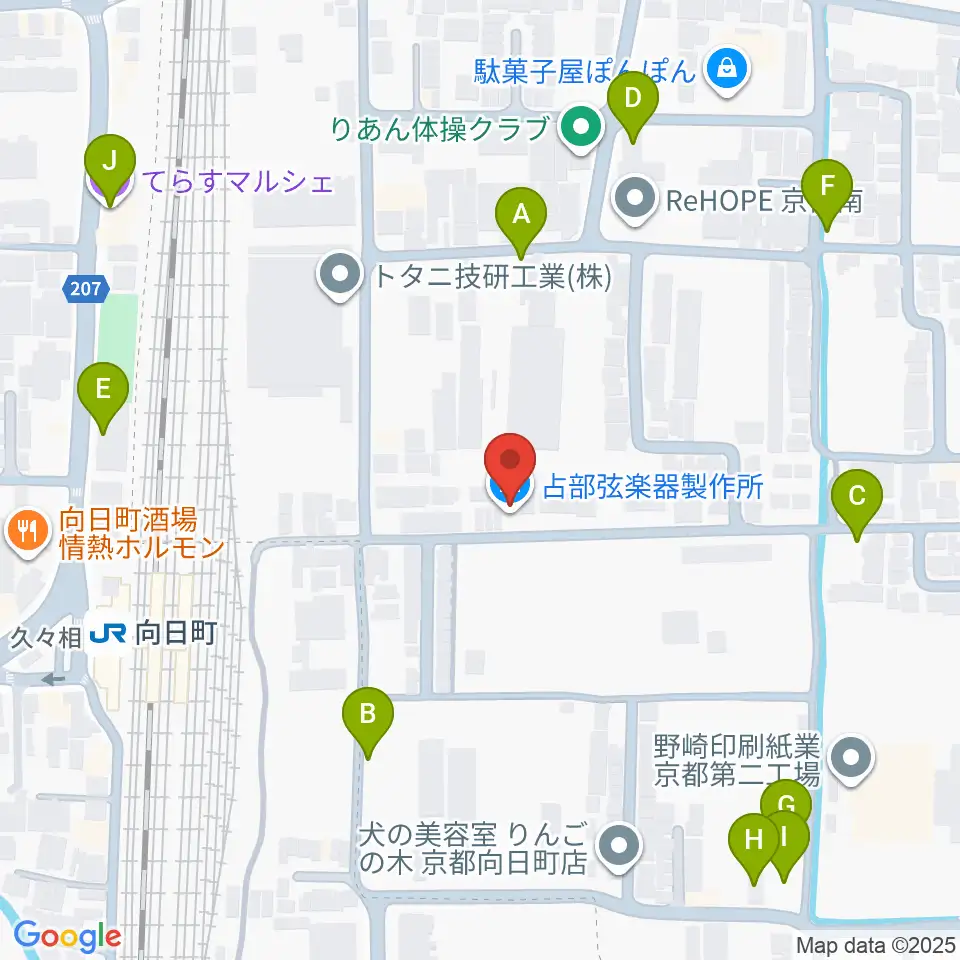 占部弦楽器製作所周辺の駐車場・コインパーキング一覧地図