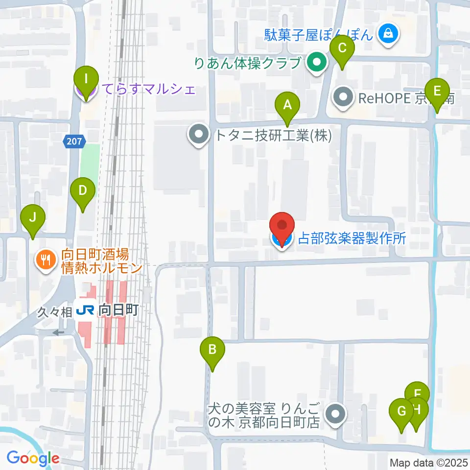 占部弦楽器製作所周辺の駐車場・コインパーキング一覧地図