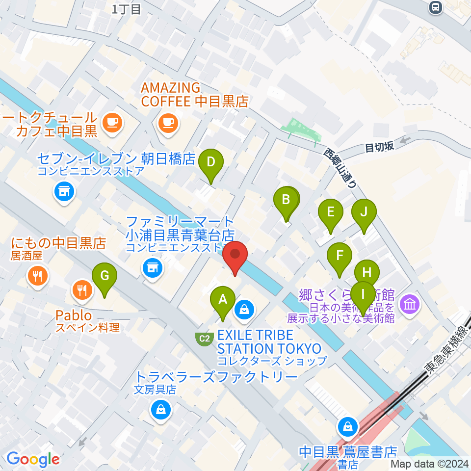 中目黒弦楽器周辺の駐車場・コインパーキング一覧地図