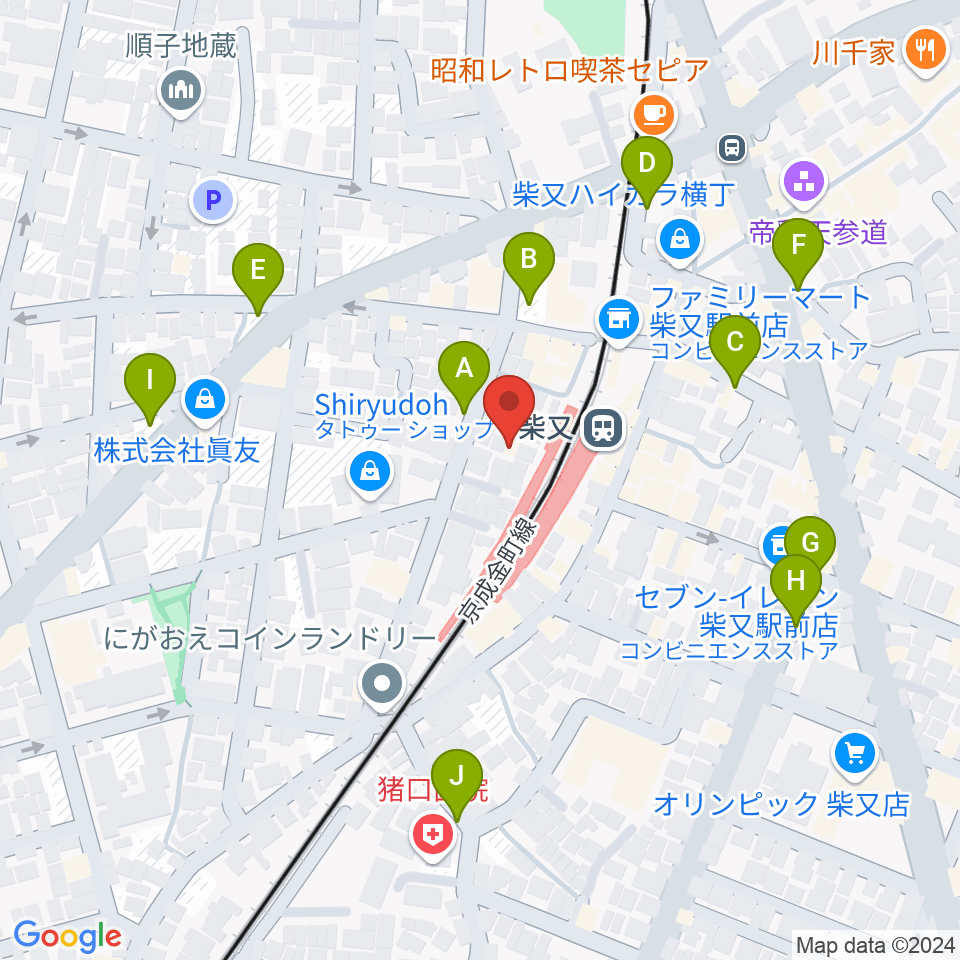 葛飾しばまた音楽教室周辺の駐車場・コインパーキング一覧地図