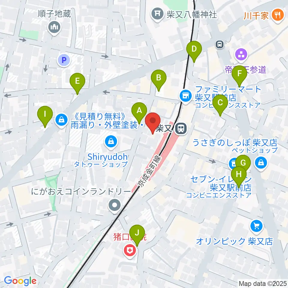 葛飾しばまた音楽教室周辺の駐車場・コインパーキング一覧地図