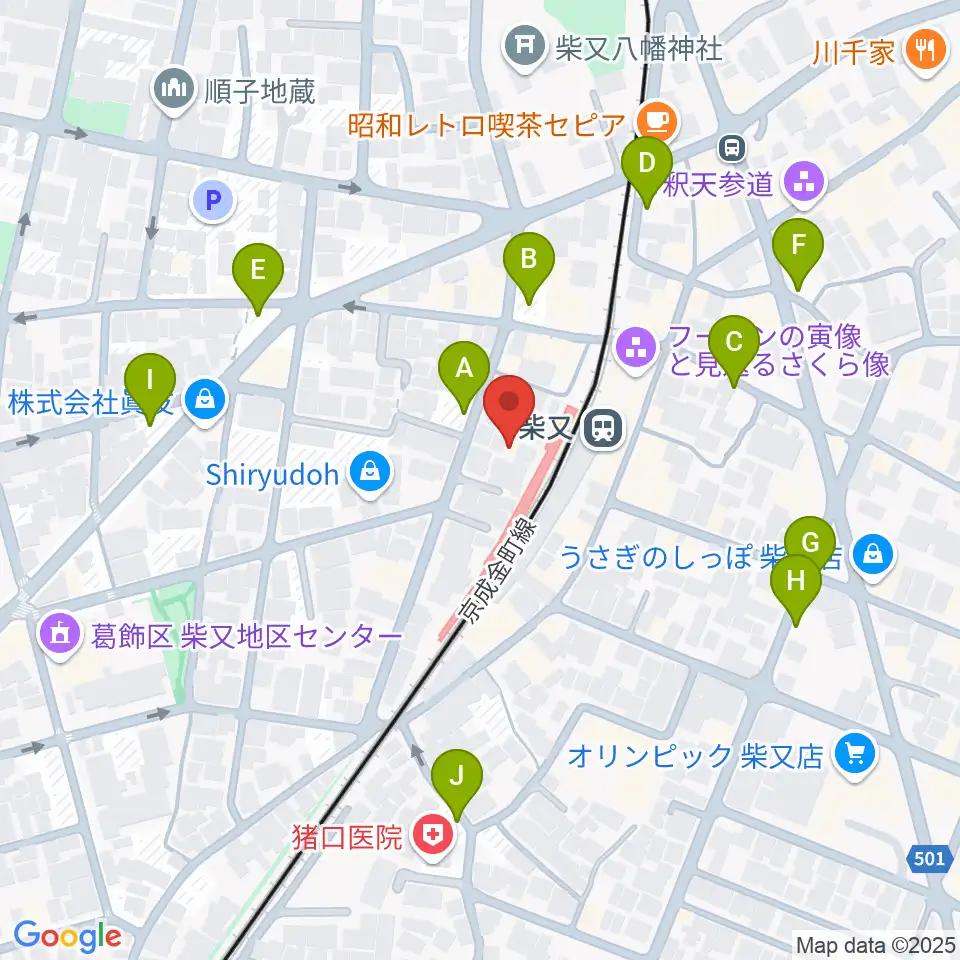 葛飾しばまた音楽教室周辺の駐車場・コインパーキング一覧地図