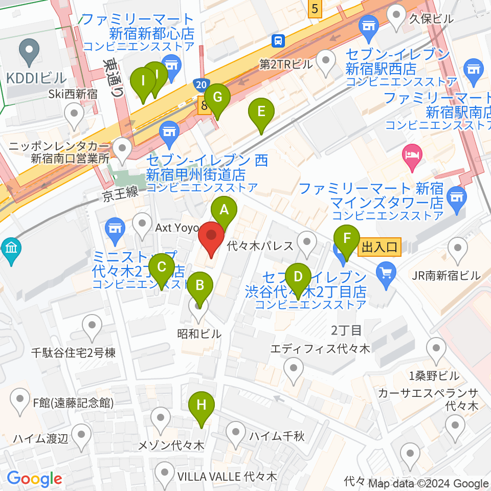 スタジオミュージアム新宿店周辺の駐車場・コインパーキング一覧地図