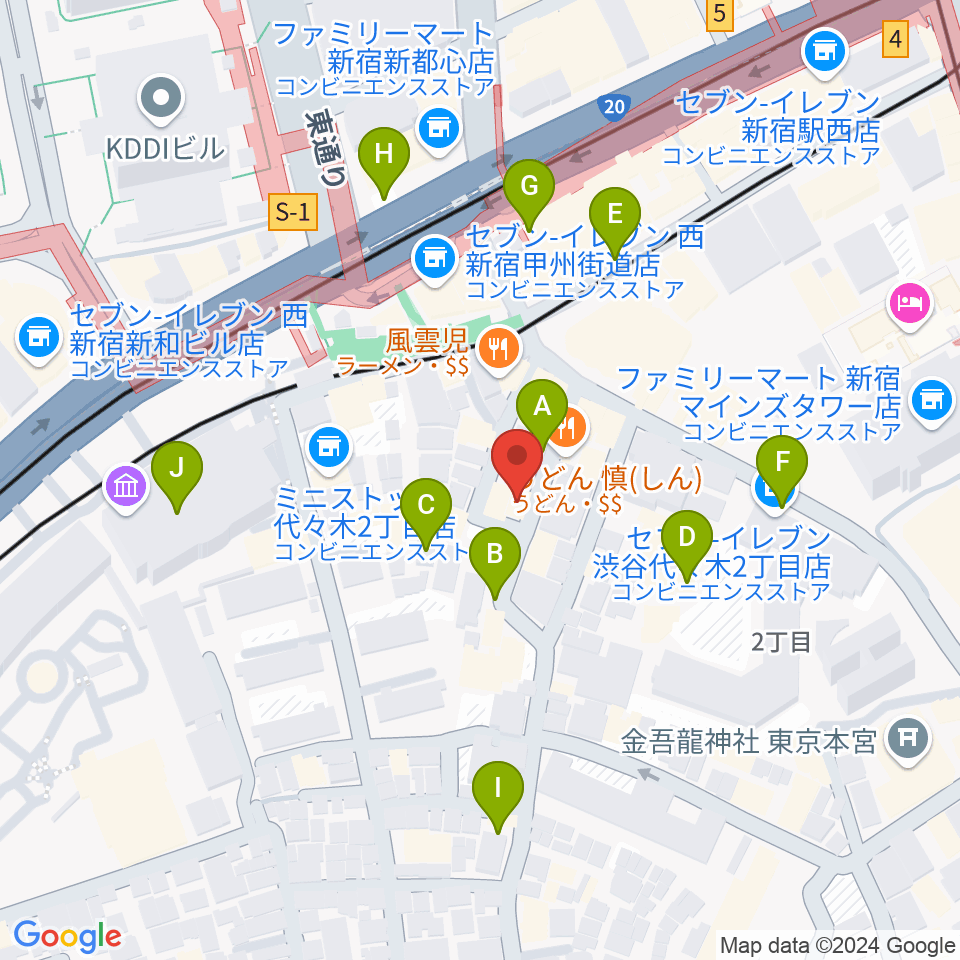 スタジオミュージアム新宿店周辺の駐車場・コインパーキング一覧地図