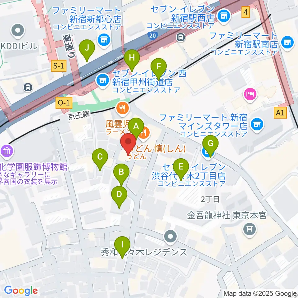 スタジオミュージアム新宿店周辺の駐車場・コインパーキング一覧地図