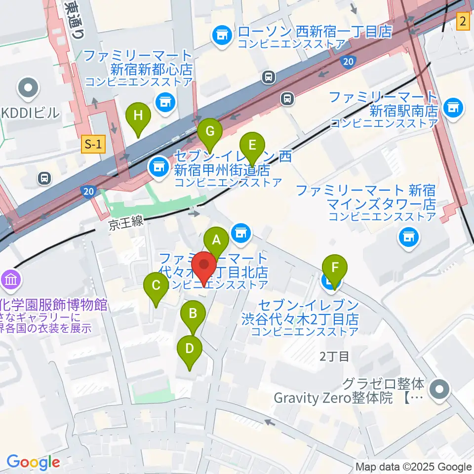 スタジオミュージアム新宿店周辺の駐車場・コインパーキング一覧地図