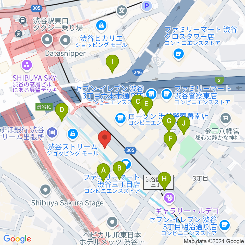 イケベリユースギターズ周辺の駐車場・コインパーキング一覧地図