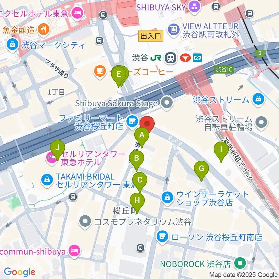 イケベ楽器店ベースコレクション周辺の駐車場・コインパーキング一覧地図
