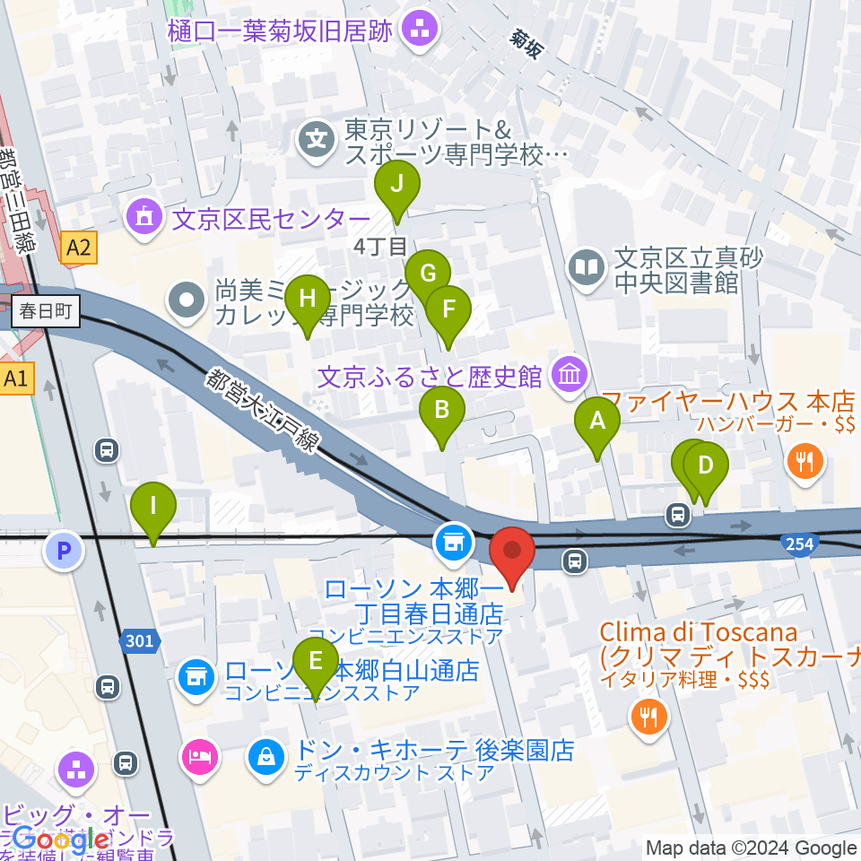 アカデミア・ミュージック周辺の駐車場・コインパーキング一覧地図