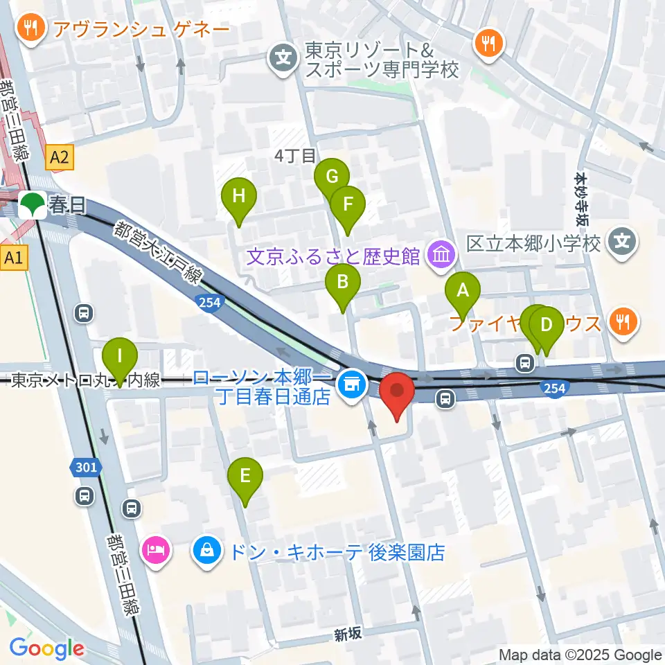 アカデミア・ミュージック周辺の駐車場・コインパーキング一覧地図