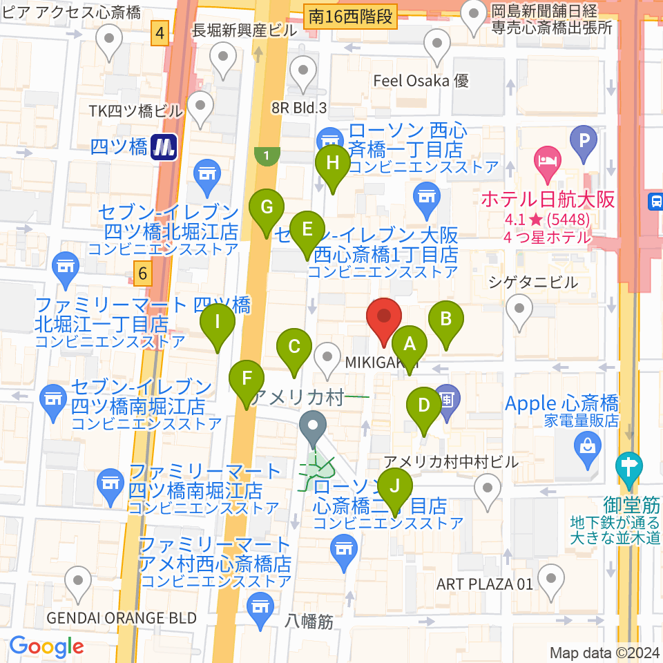 イケベ楽器店プレミアムギターズ周辺の駐車場・コインパーキング一覧地図