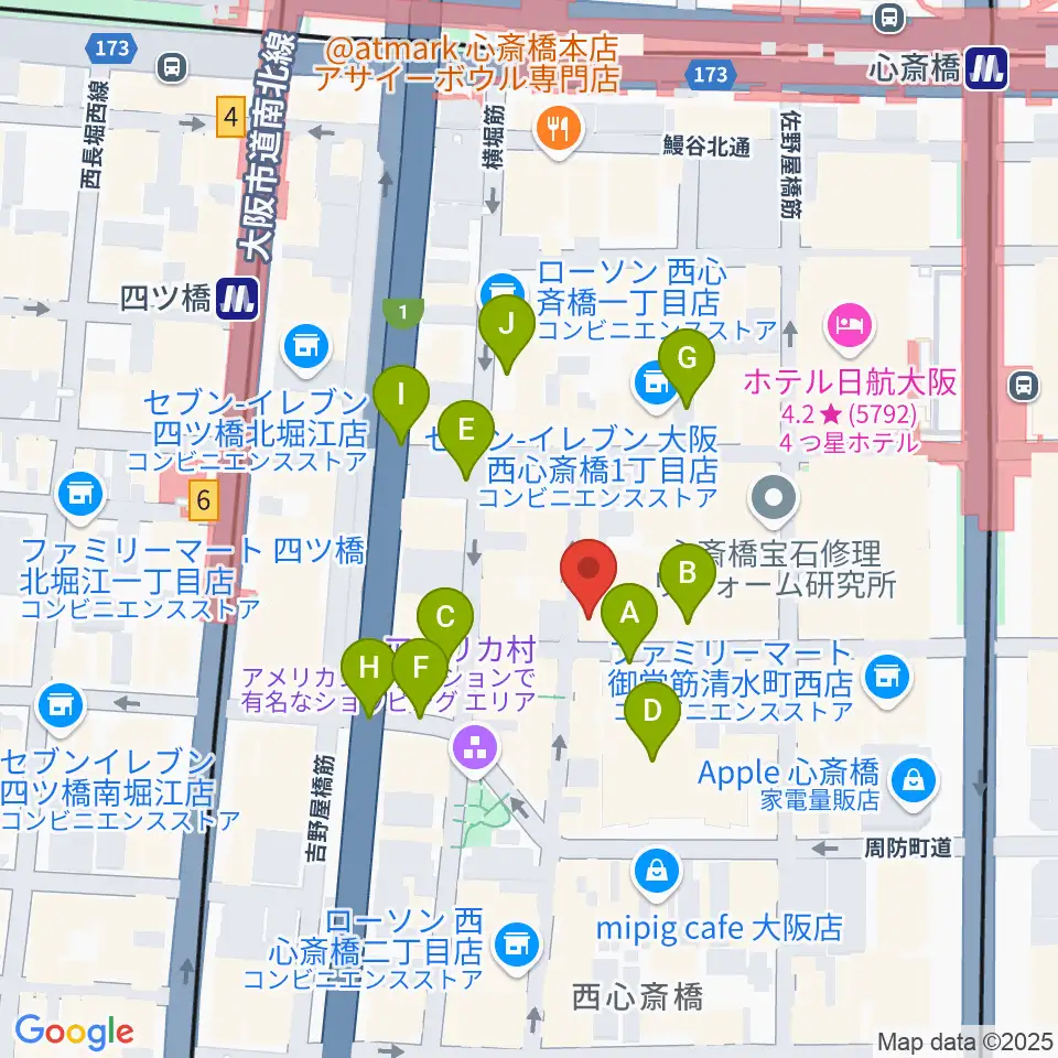 イケベ楽器店プレミアムギターズ周辺の駐車場・コインパーキング一覧地図