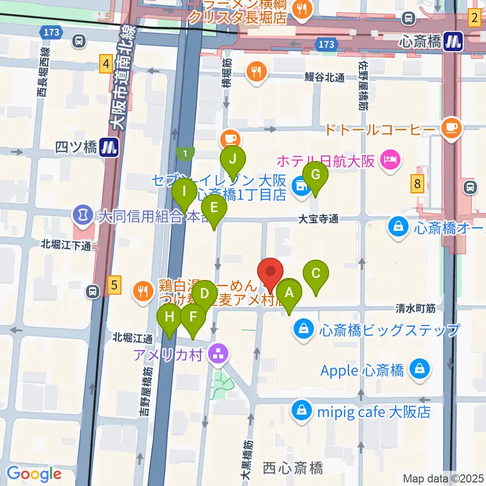 イケベ楽器店プレミアムギターズ周辺の駐車場・コインパーキング一覧地図