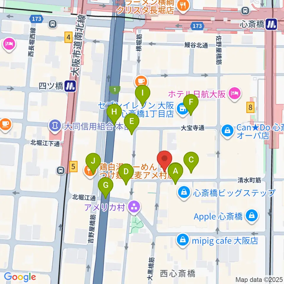 イケベ楽器店プレミアムギターズ周辺の駐車場・コインパーキング一覧地図