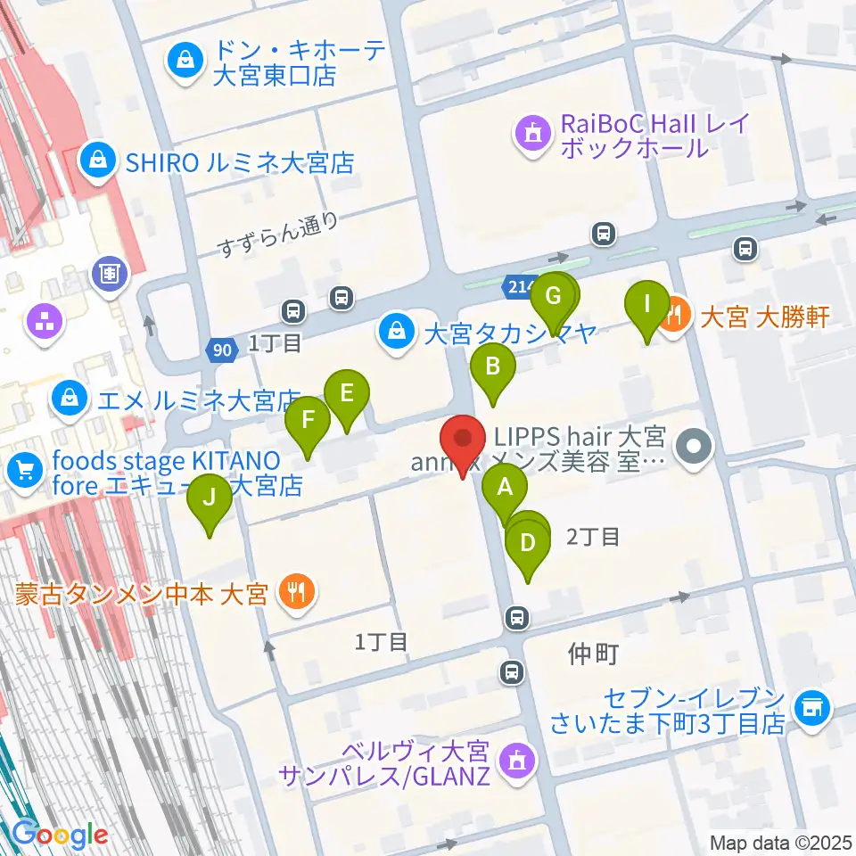 クレアーレ大宮周辺の駐車場・コインパーキング一覧地図